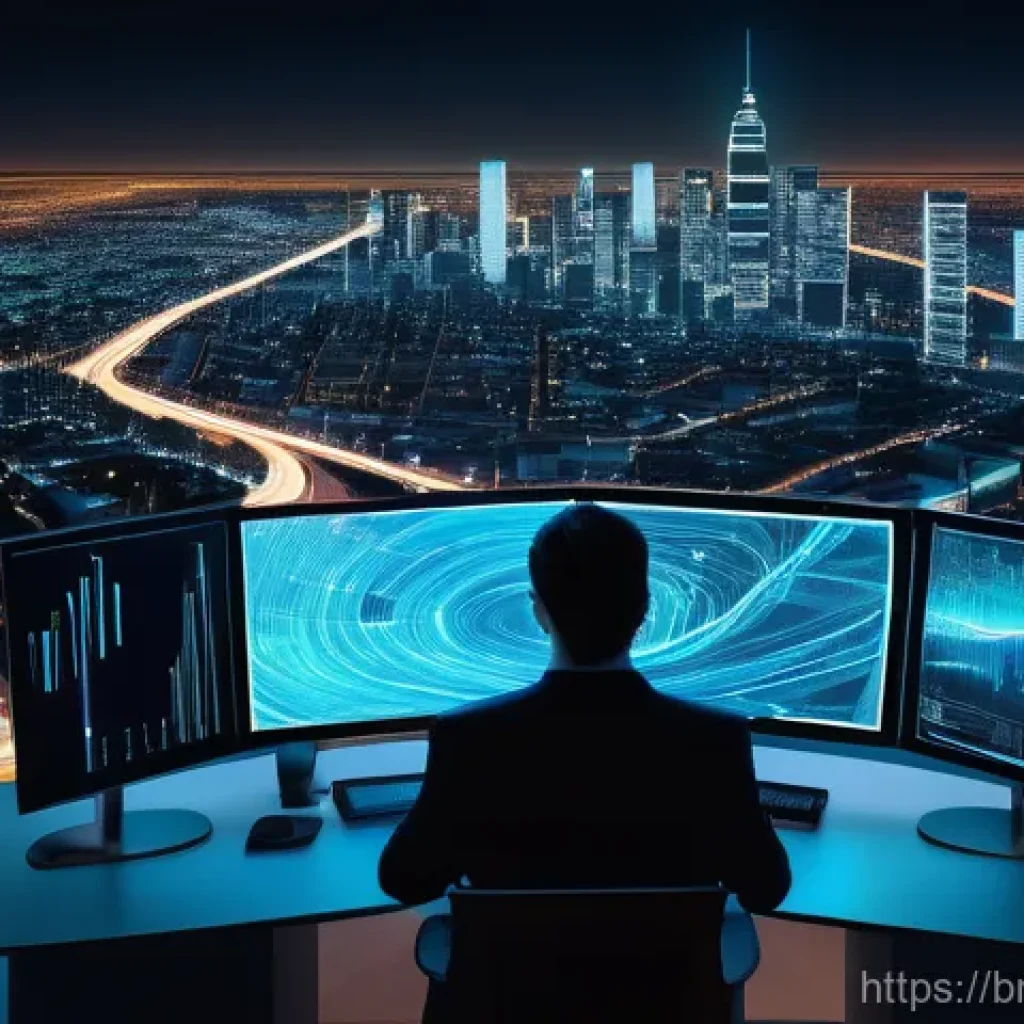 데이터사이언스와 데이터 스토리텔링 - **Prompt:** A dynamic, top-down view of a bustling, futuristic city where translucent, glowing data ...